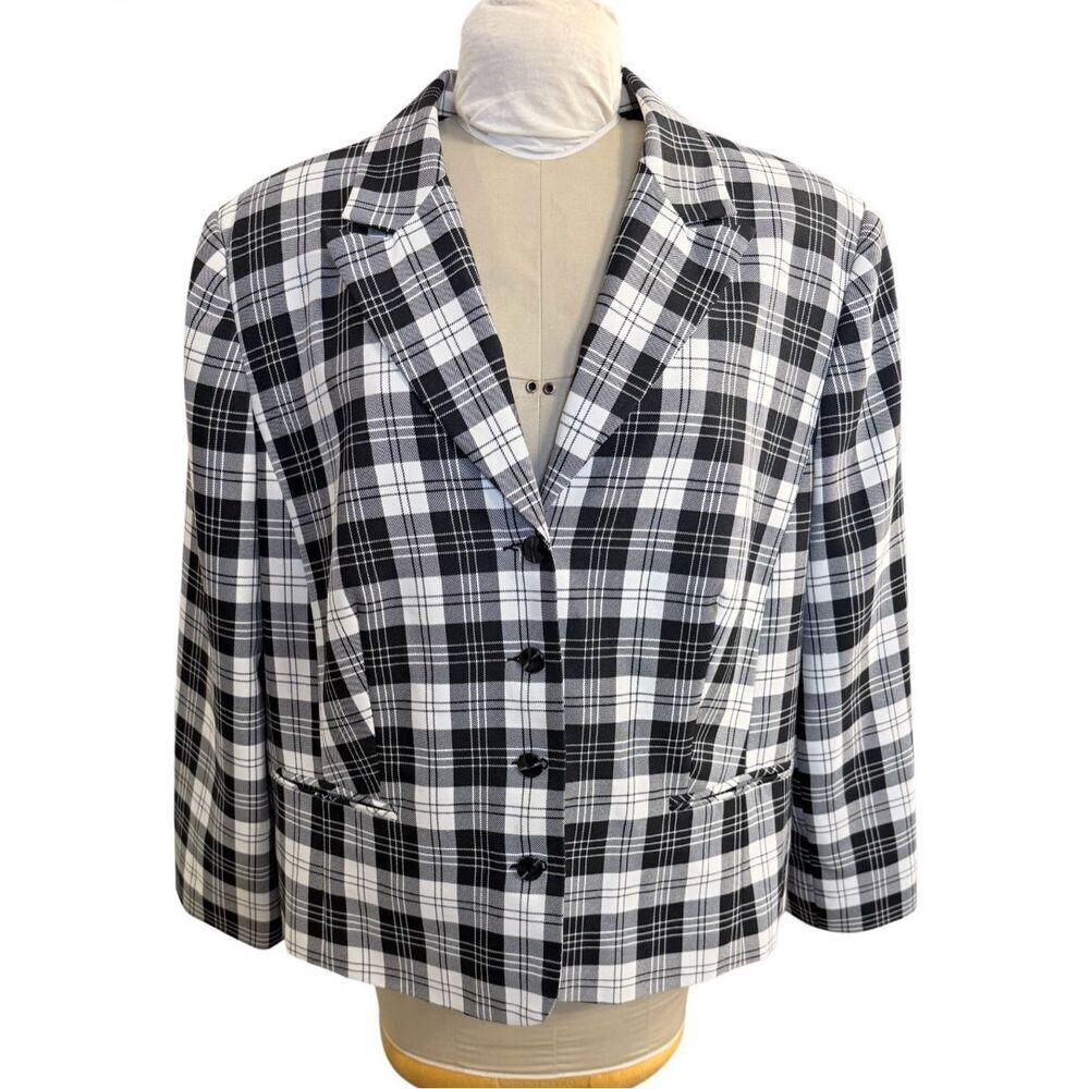 Giorgio Sant’Angelo Plaid Print Blazer Plus Sz. 24W Professional Office